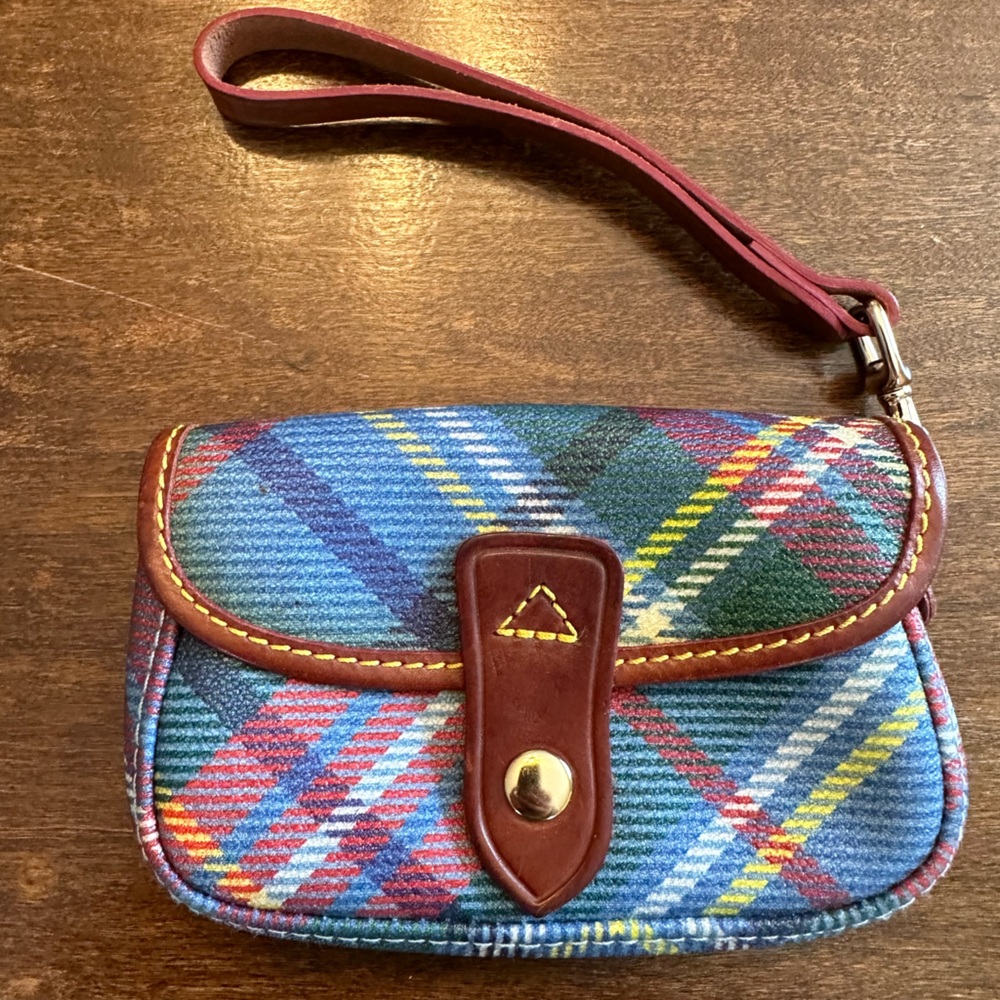 Dooney & Bourke Signature Wristlet - Leather Coin Purse & Keychain